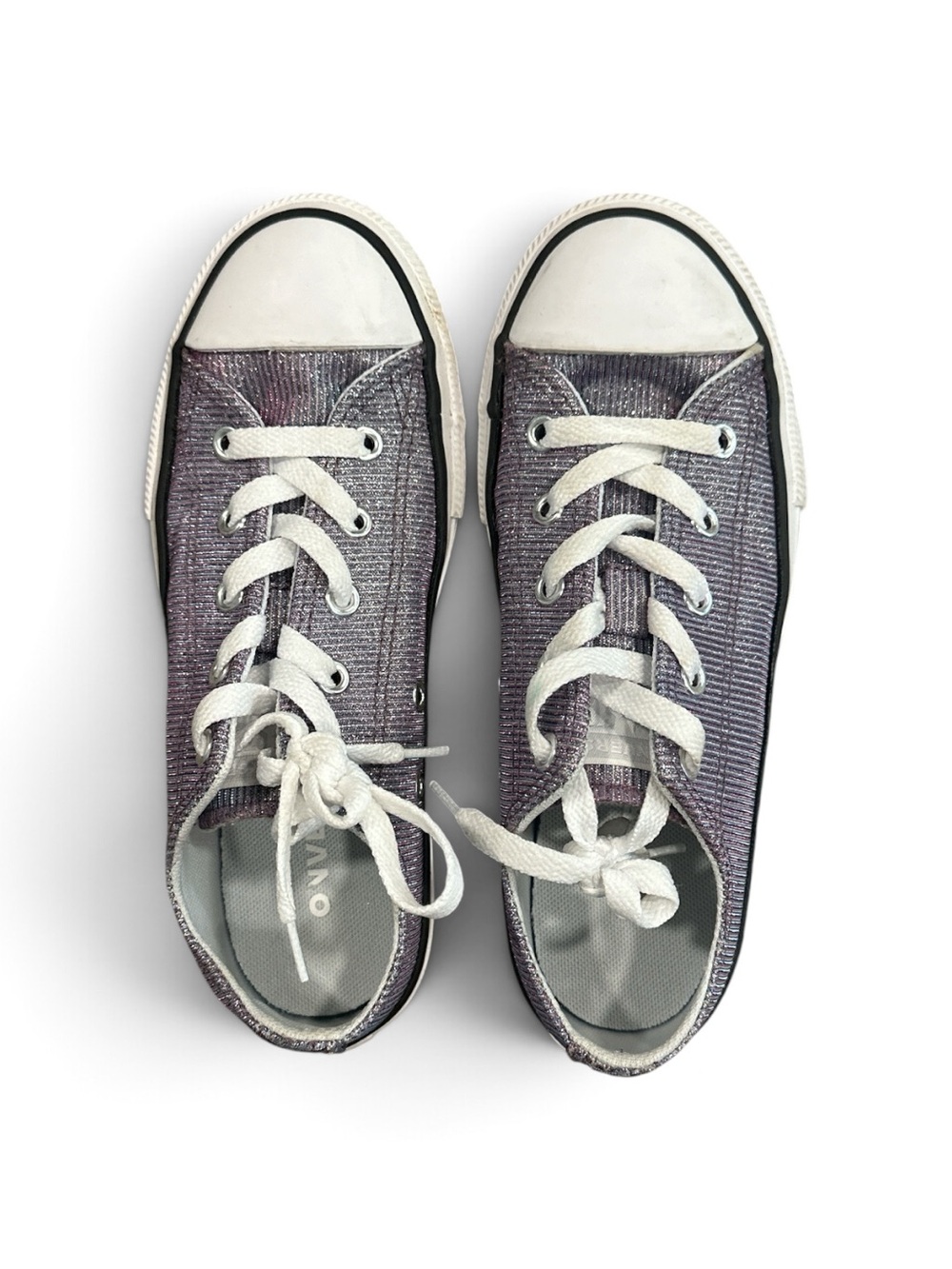 Converse kids Metallic Purple Low-Top Canvas Sneakers
